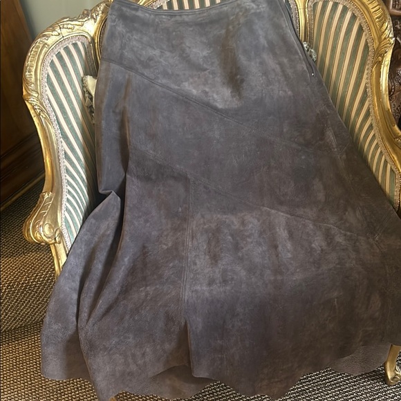 Elegant genuine suede A-Line Maxi Skirt - Picture 2 of 8